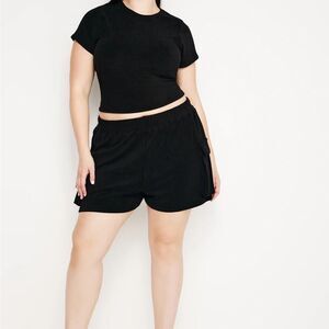 NWT Good American Black TERRY CARGO SHORTS size 3XL